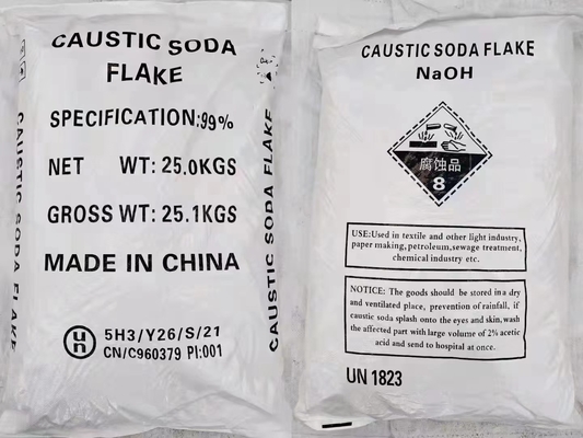 โซดาไฟชนิดเกล็ด Sodium Hydroxide NaOH 99% 25KG/BAG สำหรับผลิตสบู่
